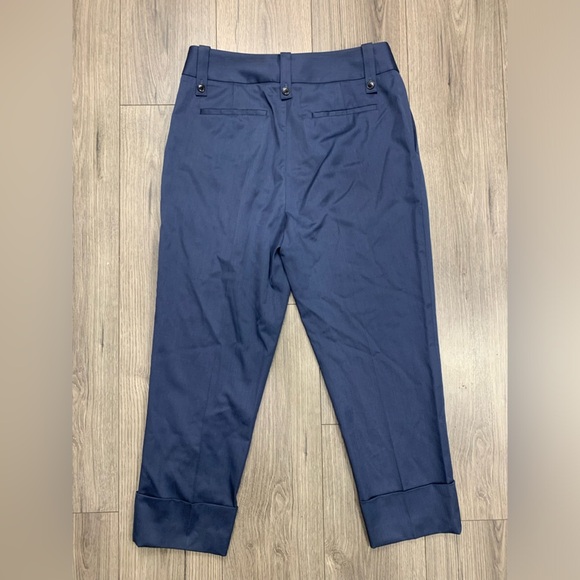 REISS Mae Cuffed Wide Waist Pants in Blue Sz 8 - Picture 6 of 8